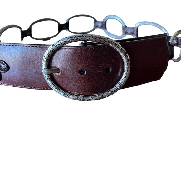 Brighton Brown Leather With Silver Hardware Size 34 - Picture 3 of 7